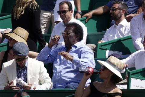 Deutscher Schlagersänger Roberto Blanco als Zuschauer in einer Loge am Court Rainier III im Monte-Carlo Country Club beim Rolex Monte-Carlo Masters 1000 ATP World Tour Tennisturnier