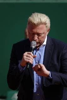 Zeremonie auf dem Court Rainier III des Monte-Carlo Country Club anläßlich der Übergabe des Rings der Hall of Fame an den ehemaligen deutschen Tennisspieler Boris Becker im Rahmen des Rolex Monte-Carlo ATP World Tour Masters 1000 Tennisturnier