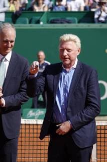 Zeremonie auf dem Court Rainier III des Monte-Carlo Country Club anläßlich der Übergabe des Rings der Hall of Fame an den ehemaligen deutschen Tennisspieler Boris Becker im Rahmen des Rolex Monte-Carlo ATP World Tour Masters 1000 Tennisturnier