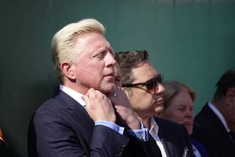Zeremonie auf dem Court Rainier III des Monte-Carlo Country Club anläßlich der Übergabe des Rings der Hall of Fame an den ehemaligen deutschen Tennisspieler Boris Becker im Rahmen des Rolex Monte-Carlo ATP World Tour Masters 1000 Tennisturnier