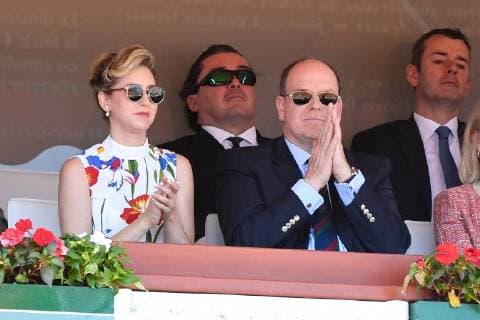 Prince Albert II of Monaco, his daughter Jazmin Grace Grimaldi and US model and musician Ian Mellencamp - Rolex Monte-Carlo Masters on 19th of april TENNIS : Monte Carlo Rolex Masters - Monaco - 19 04 2018 lionelURMAN PANORAMIC 