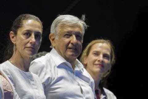 April 20, 2018 - Xochimilco, Mexico, MEXICO - Presidential candidate Andres Manuel Lopez Obrador, with the MORENA party, smiles during his campaign rally in Milpa Alta in Mexico City, Friday, April 20, 2018. Mexico will hold general elections on July 1. Xochimilco MEXICO - ZUMAp124 20180420_zaa_p124_509 Copyright: xOctavioxNavax