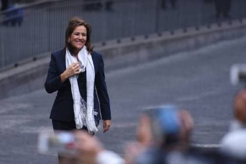 CIDADE DO MÉXICO, DF - 22.04.2018: PRESIDENTIAL RACE IN MEXICO - Candidate Mexico& 39;s prestiential candidate Margarita Zavala attends on First Debate of candidates for thxico presidential held at tht the Palace of Mining on April 22, 2018 in Mexico City, Mexico. x1519410x  CarlosxTischler