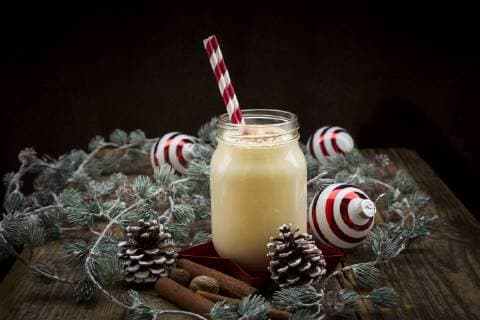 Eggnog in glass, christmas decoration  LVF06786