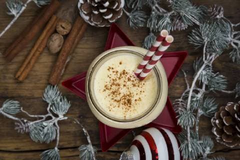 Eggnog in glass, christmas decoration  LVF06785