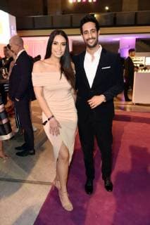 Lamiya Slimani und Sami Slimani auf der Aftershow Party nach der 26. Verleihung des Deutschen Parfumpreises Duftstars 2018 im Flughafen Tempelhof. Berlin, 25.04.2018