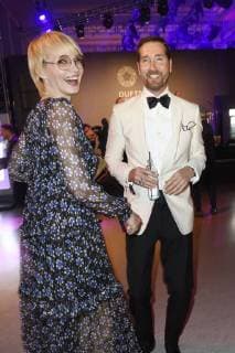 Susann Atwell und Jörg Oppermann auf der Aftershow Party nach der 26. Verleihung des Deutschen Parfumpreises Duftstars 2018 im Flughafen Tempelhof. Berlin, 25.04.2018