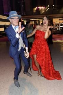 Günther Krabbenhöft und Jessica Paszka auf der Aftershow Party nach der 26. Verleihung des Deutschen Parfumpreises Duftstars 2018 im Flughafen Tempelhof. Berlin, 25.04.2018