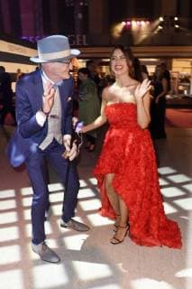 Günther Krabbenhöft und Jessica Paszka auf der Aftershow Party nach der 26. Verleihung des Deutschen Parfumpreises Duftstars 2018 im Flughafen Tempelhof. Berlin, 25.04.2018