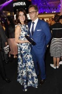 Gerit Kling mit Ehemann Wolfram Becker auf der Aftershow Party nach der 26. Verleihung des Deutschen Parfumpreises Duftstars 2018 im Flughafen Tempelhof. Berlin, 25.04.2018