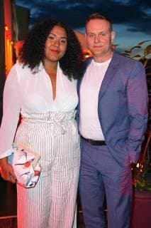 Devid Striesow mit Freundin Ines Ganzberger beim Bunte New Faces Award Film 2018 im Spindler & Klatt in Berlin am 26.04.2018