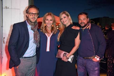 Caroline Beil mit Freund Philipp Sattler, Verena Wriedt mit Ehemann Thomas Schubert beim Bunte New Faces Award Film 2018 im Spindler & Klatt in Berlin am 26.04.2018