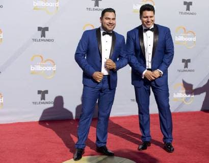 Two of the members of the MS Band pose on their arrival to the red carpet of the Billboard Latin Music Awards 2018 at the Mandalay Bay resort in Las Vegas, Nevada, United States, 26 April 2018. Billboard Latin Music Awards 2018 !ACHTUNG: NUR REDAKTIONELLE NUTZUNG!  Copyright: xArmandoxArorizox BIL13 20180427-636604080628555497