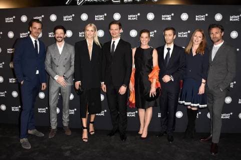 Max von Thun, Oliver Berben, Lena Gercke, August Wittgenstein, Marie Bäumer, Vincent Montalescot, Katrin Berben und Benjamin Sadler bei der Verleihung des 27. Montblanc de la Culture Arts Patronage Award 2018 im Comitehof in der Residenz München. München, 26.04.2018