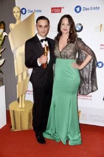 Franz Rogowski, Preisträger beste männliche Hauptrolle, und Natalia Wörner bei der Verleihung des Deutschen Filmpreises 2018 in der Messe Berlin. Berlin, 27.04.2018