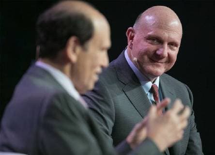 May 1, 2018 - Beverly Hills, California, U.S - Michael Milken and (R) Steve Ballmer during the 2017 Milken Institute Global Conference held Tuesday May 1, 2018 at the Beverly Hilton Hotel in Beverly Hills, California. Beverly Hills U.S. - ZUMAp124 20180501_zaa_p124_503 Copyright: xJavierxRojasx