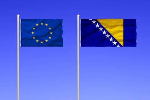 Flagge von Europa und Bosnien Herzegowina McPKST *** Flag of Europe and Bosnia Herzegovina McPKST McPKST
