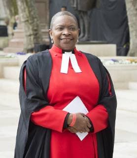 . 24 04 2018. London, United Kingdom. Millicent Fawcett statue unveiling. The Reverend Rose Hudson-Wilkin attend Millicent Fawcett statue unveiling in Parliament Square, Westminster. The historic unveiling of one of the most significant statues of our time – suffragist, Millicent Fawcett. Hers will be the first ever statue of a woman in Parliament Square, and the first ever statue there to be created by a woman artist, Gillian Wearing OBE. Sadiq Khan, The Mayor attended the unveiling with other guests including Caroline Criado Perez, whose petition to get the first statue of a woman in Parliament Square was signed by almost 85,000 people along with Theresa May, Prime Minister, journalist Mishal Husain, Helen McCrory and poet Theresa Lola. This year marks a century since the start of women’s suffrage in the UK - one of our country s most p  xElliottxFranksx xi-Imagesx IIM-17648-0069