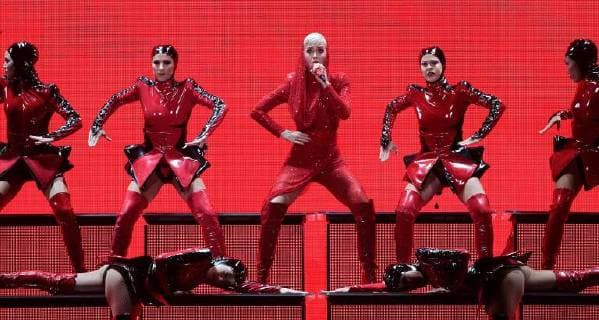 US singer Katy Perry (C) performs on the stage during her concert at Mexico City Arena as part of her world tour Witness The Tour , in Mexico 04 May 2018 (issued on 05 May). Katy Perry in concert !ACHTUNG: NUR REDAKTIONELLE NUTZUNG!  Copyright: xMarioxGuzmánx GRAF8994 20180505-636611081753604618