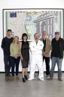 Arne Feldhusen, Kerstin Ramcke, Pia Hierzegger, Bjarne Mädel, Christian Granderath und Wolfgang Henningsen beim Fototermin am Set der NDR Comedy-Serie Der Tatortreiniger der Barlach Halle K. Hamburg, 07.05.2018