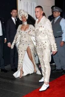 NEW YORK, NY - MAY 7: Cardi B and Jeremy Scott seen leaving The Mark Hotel to attend The Met Gala on May 7, 2018 in New York City. Copyright: xDiegoxCorredorx