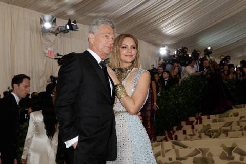 David Foster and Katharine McPhee arrive on the red carpet at The Metropolitan Museum of Art s Costume Institute Benefit Heavenly Bodies: Fashion and the Catholic Imagination at Metropolitan Museum of Art in New York City on May 7, 2018.  NYP20180507283 JOHNxANGELILLO