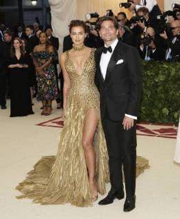 Bradley Cooper and Irina Shayk arrive on the red carpet at The Metropolitan Museum of Art s Costume Institute Benefit Heavenly Bodies: Fashion and the Catholic Imagination at Metropolitan Museum of Art in New York City on May 7, 2018.  NYP20180507718 JOHNxANGELILLO