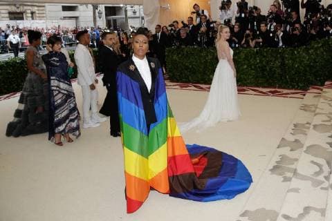 Lena Waithe arrives on the red carpet at The Metropolitan Museum of Art s Costume Institute Benefit Heavenly Bodies: Fashion and the Catholic Imagination at Metropolitan Museum of Art in New York City on May 7, 2018.  NYP20180507351 JOHNxANGELILLO
