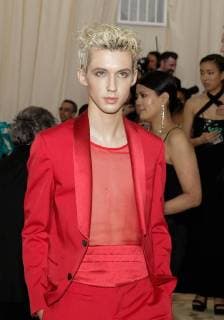 Troye Sivan arrives on the red carpet at The Metropolitan Museum of Art s Costume Institute Benefit Heavenly Bodies: Fashion and the Catholic Imagination at Metropolitan Museum of Art in New York City on May 7, 2018.  NYP20180507366 JOHNxANGELILLO