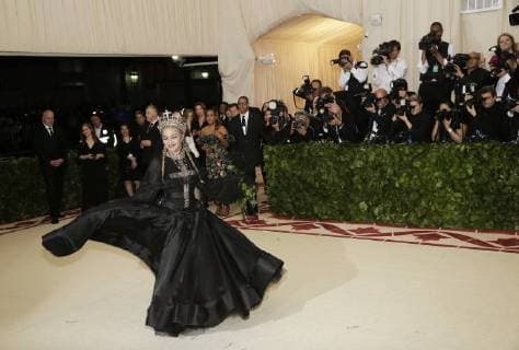 Madonna arrives on the red carpet at The Metropolitan Museum of Art s Costume Institute Benefit Heavenly Bodies: Fashion and the Catholic Imagination at Metropolitan Museum of Art in New York City on May 7, 2018.  NYP20180507795 JOHNxANGELILLO
