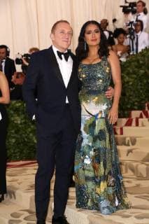 May 7, 2018 - New York, N.Y, USA - SALMA HAYEK, FRANCOIS HENRI PINAULT attend the Metropolitan Museum of Art Costume Institute Benefit with exhibition of Heavenly Bodies: Fashion and the Catholic Imagination .The Met Museum, NYC.May 7, 2018.Photos by , Globe Photos Inc. New York USA - ZUMAms4_ 20180507_zaa_ms4_037 Copyright: xSoniaxMoskowitzx