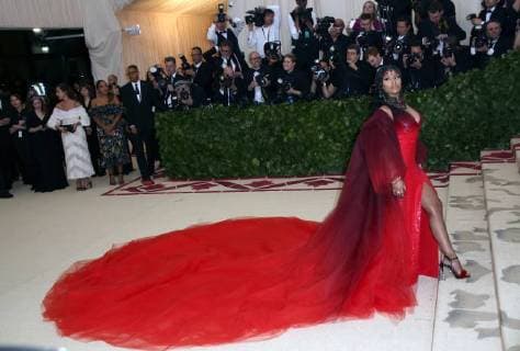 May 7, 2018 - New York, N.Y, USA - NICKI MINAJ attends the Metropolitan Museum of Art Costume Institute Benefit with exhibition of Heavenly Bodies: Fashion and the Catholic Imagination .The Met Museum, NYC.May 7, 2018.Photos by , Globe Photos Inc. New York USA - ZUMAms4_ 20180507_zaa_ms4_047 Copyright: xSoniaxMoskowitzx