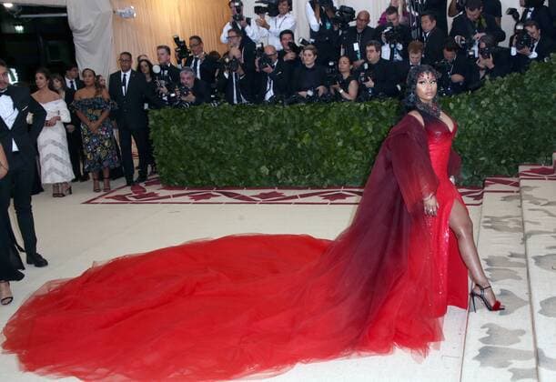 May 7, 2018 - New York, N.Y, USA - NICKI MINAJ attends the Metropolitan Museum of Art Costume Institute Benefit with exhibition of Heavenly Bodies: Fashion and the Catholic Imagination .The Met Museum, NYC.May 7, 2018.Photos by , Globe Photos Inc. New York USA - ZUMAms4_ 20180507_zaa_ms4_048 Copyright: xSoniaxMoskowitzx
