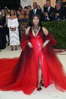 May 7, 2018 - New York, N.Y, USA - NICKI MINAJ attends the Metropolitan Museum of Art Costume Institute Benefit with exhibition of Heavenly Bodies: Fashion and the Catholic Imagination .The Met Museum, NYC.May 7, 2018.Photos by , Globe Photos Inc. New York USA - ZUMAms4_ 20180507_zaa_ms4_049 Copyright: xSoniaxMoskowitzx