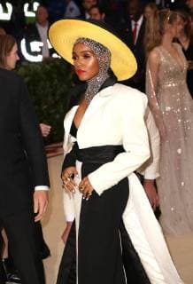 May 7, 2018 - New York, N.Y, USA - JANELLE MONAE attends the Metropolitan Museum of Art Costume Institute Benefit with exhibition of Heavenly Bodies: Fashion and the Catholic Imagination .The Met Museum, NYC.May 7, 2018.Photos by , Globe Photos Inc. New York USA - ZUMAms4_ 20180507_zaa_ms4_073 Copyright: xSoniaxMoskowitzx