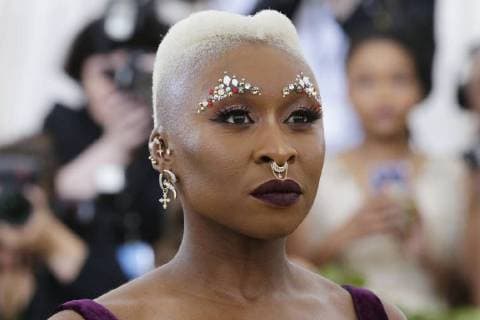 Cynthia Erivo arrives on the red carpet at The Metropolitan Museum of Art s Costume Institute Benefit Heavenly Bodies: Fashion and the Catholic Imagination at Metropolitan Museum of Art in New York City on May 7, 2018.  NYP20180507827 JOHNxANGELILLO