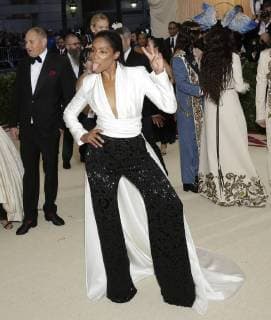 Tiffany Haddish arrives on the red carpet at The Metropolitan Museum of Art s Costume Institute Benefit Heavenly Bodies: Fashion and the Catholic Imagination at Metropolitan Museum of Art in New York City on May 7, 2018.  NYP20180507722 JOHNxANGELILLO