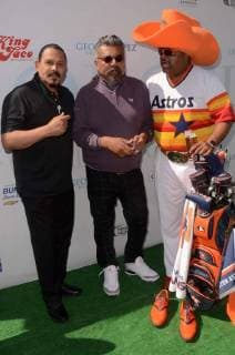 BURBANK,CA - MAY 7: Emilio Riviera, Roland Martin, George Lopez at the 11th Annual George Lopez Foundation Celebrity Golf Tournament, Lakeside Golf Club in Burbank, California on May 7, 2018. Copyright: xDavidxEdwardsx