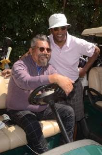 BURBANK,CA - MAY 7: George Lopez, Samuel L. Jackson at the 11th Annual George Lopez Foundation Celebrity Golf Tournament, Lakeside Golf Club in Burbank, California on May 7, 2018. Copyright: xDavidxEdwardsx