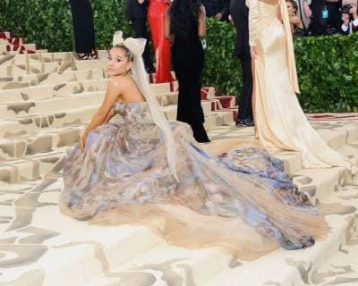 May 7, 2018 - New York, NY, U.S. - 07 May 2018 - New York, New York - Ariana Grande. 2018 Metropolitan Museum of Art Costume Institute Gala: Heavenly Bodies: Fashion and the Catholic Imagination. Photo Credit: Christopher Smith AdMedia New York U.S. - ZUMAa123 20180507_zaa_a123_098 Copyright: xChristopherxSmithAdmediax