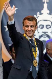 Bilder des Tages Verleihung des internationalen Karlspreises zu Aachen, 10.05.2018 Der Französische Präsident Emmanuel Macron bei der Verleihung des internationalen Karlspreises zu Aachen am 10.05.2018, , Aacgeb NRW Deutschland
