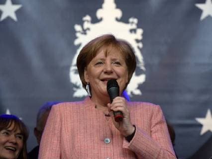 Verleihung des Karlspreises 2018 an Emmanuel Macron. Das Bild zeigt die deutsche Bundeskanzlerin Angela Merkel 2018 - Verleihung des Karlspreises 2018 an Emmanuel Macron