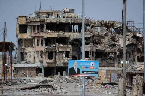 Themen der Woche KW 19 Bilder des Tages May 11, 2018 - The city of Mosul and its inhabitants prepares for tomorrow national elections in Iraq, more than nine months after the Iraqi government forces regained control of the Iraqi city from the Islamic State. Posters of the electionÃ¢â‚¬â ¢ candidates have been put up in the Iraqi city, among the destruction caused by the heavy fighting which take place in the city till the end of July 2017. In spite of the ruins remaining in the city, life in Mosul is gradually returning to normal - ZUMAd99_ 20180511_zap_d99_010 Copyright: xMurtajaxLateefx