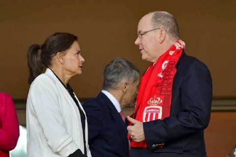 La Princesse Stephanie de Monaco - Le Prince Albert II de Monaco CELEBRITES : AS Monaco vs AS Saint Etienne - Ligue 1 - Monaco - 12 05 2018 NorbertScanella Panoramic 