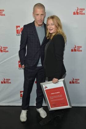 Inga Humpe ( Fred Jay Preistraeger 2018), Benjamin von Stuttrad Barre, Laudator 30 Jahre Fred Jay Preisverleihung in Berlin in der Columbiahalle am 15.05.2018