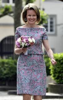 Queen Mathilde of Belgium pictured as she arrives for a ceremony to award the Queen Mathilde Award 2018, in Brussels, Wednesday 16 May 2018. The winner of the Queen Mathilde award is selected by a youth jury from one of the thirteen Queen Mathilde Foundation projects  ERICxLALMAND 05346930