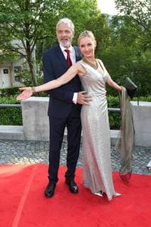 Isabella Huebner und Dietrich Adam, Bayerische Fernsehpreis 2018 im Prinzregententheater in Muenchen am 18.05.2018