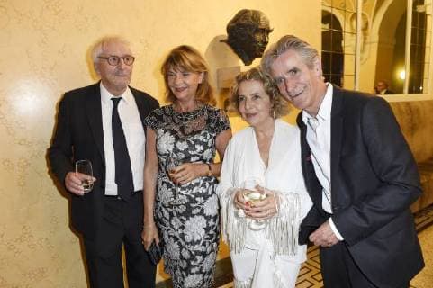 Günther Maria Halmermit gattin Claudia Halmer und Michaela May mit Gatte Bernd Schadewald bei der Verleihung des 30. Bayerischen Fernsehpreises 2018 im Prinzregententheater. München, 18.05.2018