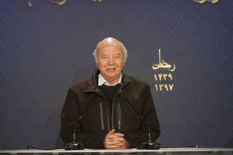 May 19, 2018 - Auvers Sur Oise, France - Jacques Gaillo in Auvers-sur-Oise, France, on 19 May 2018. An International gathering on the advent of the Holy Month of Ramadan entitled, Message of Islam - Peace and Freedom on Saturday, May 19, 2018, took place at Auvers-sur-Oise, France, headquarters of the National Council of Iranian Resistance. French Bishop Jacques Gaillot said, The people of Iran have shown through the Protests that they do not want the mullahs regime. They want the freedoms that you are calling for. I stand in solidarity with your movement. Auvers Sur Oise France  - ZUMAn230 20180519_zaa_n230_1652 Copyright: xSiavoshxHosseinix
