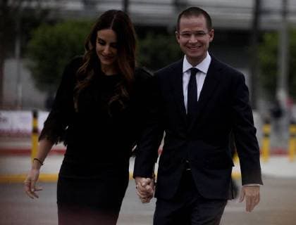 Mexican conservative candidate, Rivardo Anaya (R), and wife Carolina Martinez Franco (L) arrive for the second presidential debate in Tijuana, Baja California, Mexico, 20 May 2018. Mexican presidential candidates arrive for second debate in Baja California !ACHTUNG: NUR REDAKTIONELLE NUTZUNG!  Copyright: xAlejandroxZepedax TIJ01 20180521-636624735759913525